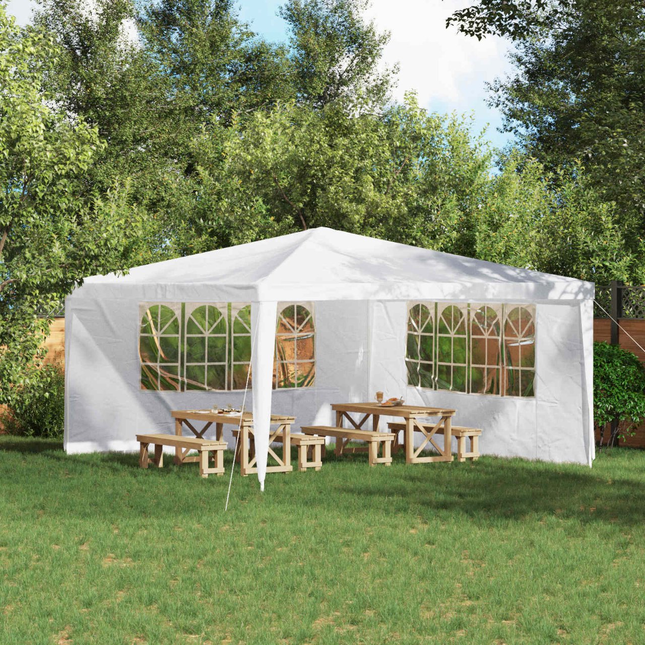 Party Zelt Seitenteil 2 pcs 300 x 195 cm Rot PE und Stahl