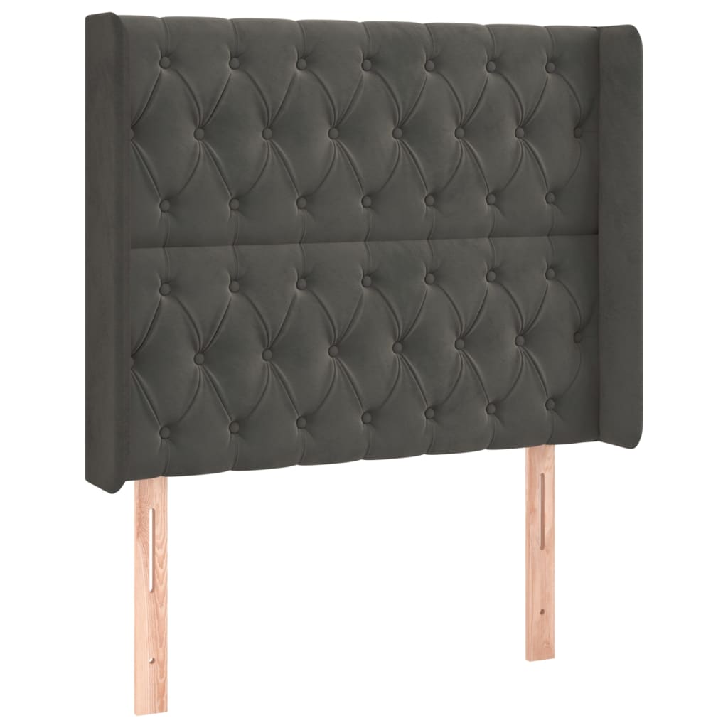 Kopfteil mit Ohren Dunkelblau 93x16x78/88 cm Samt