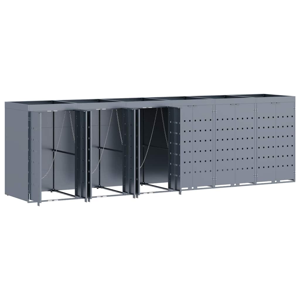 Mülltonnenbox für 2 Tonnen Schwarz 138x79x117 cm Stahl