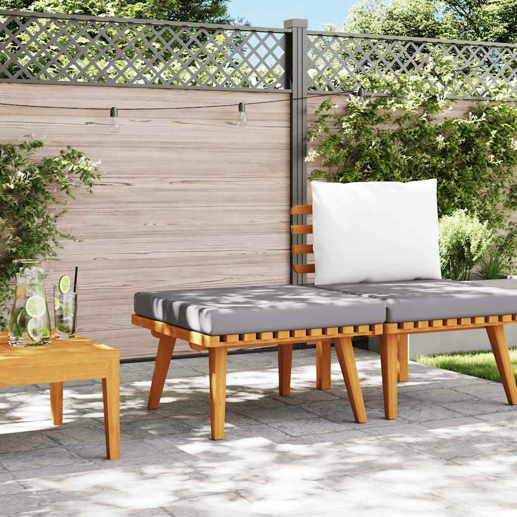 2-Sitzer-Gartensofa mit Kissen Massivholz Akazie