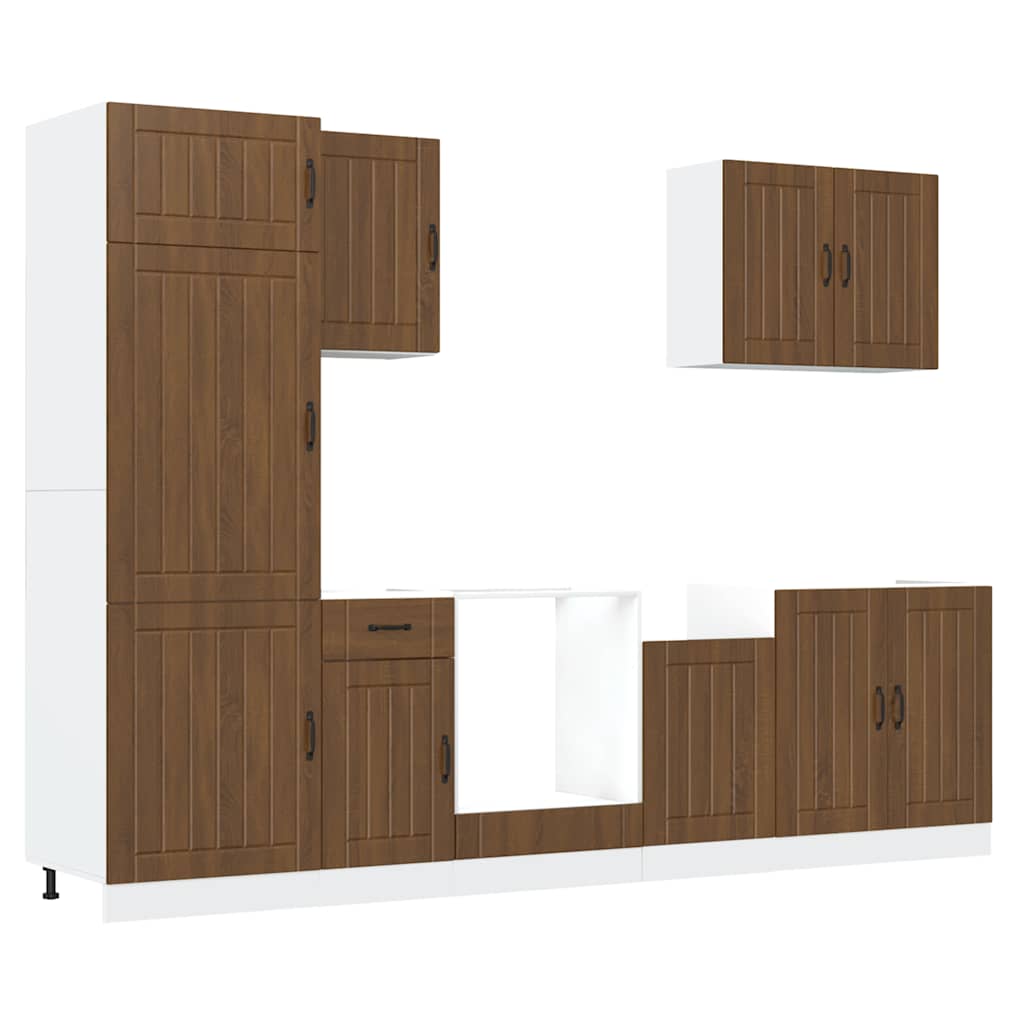 7-tlg. Küchenschrank-Set Lucca Weiß Holzwerkstoff