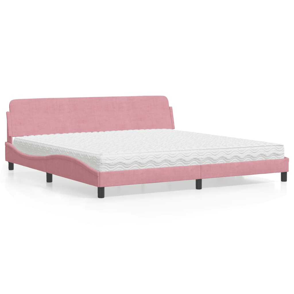 Bett mit Matratze "Dover" Hellgrau 80x200 cm Samt