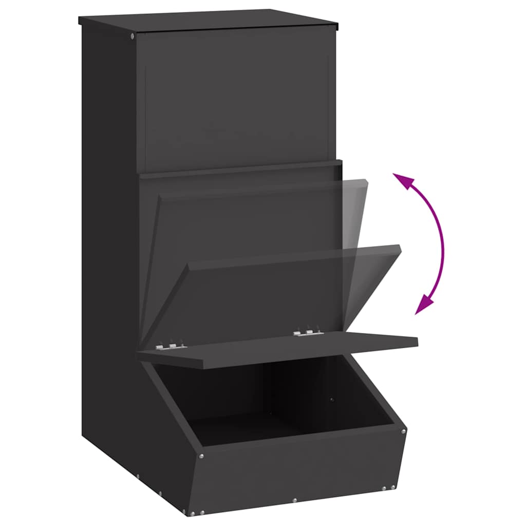 Schweinfutterspender Schwarz 55 x 38 x 76 cm