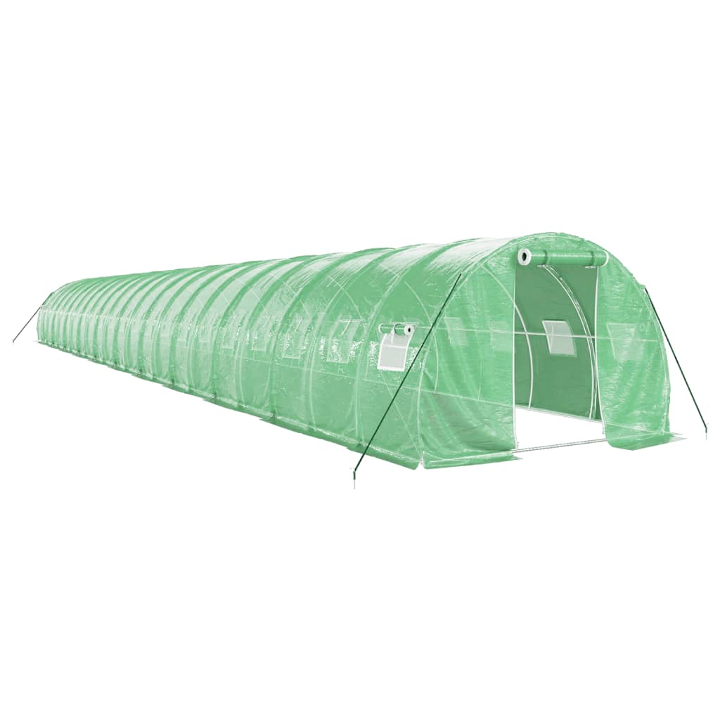Gewächshaus mit Stahlrahmen Grün 48 m² 16x3x2 m