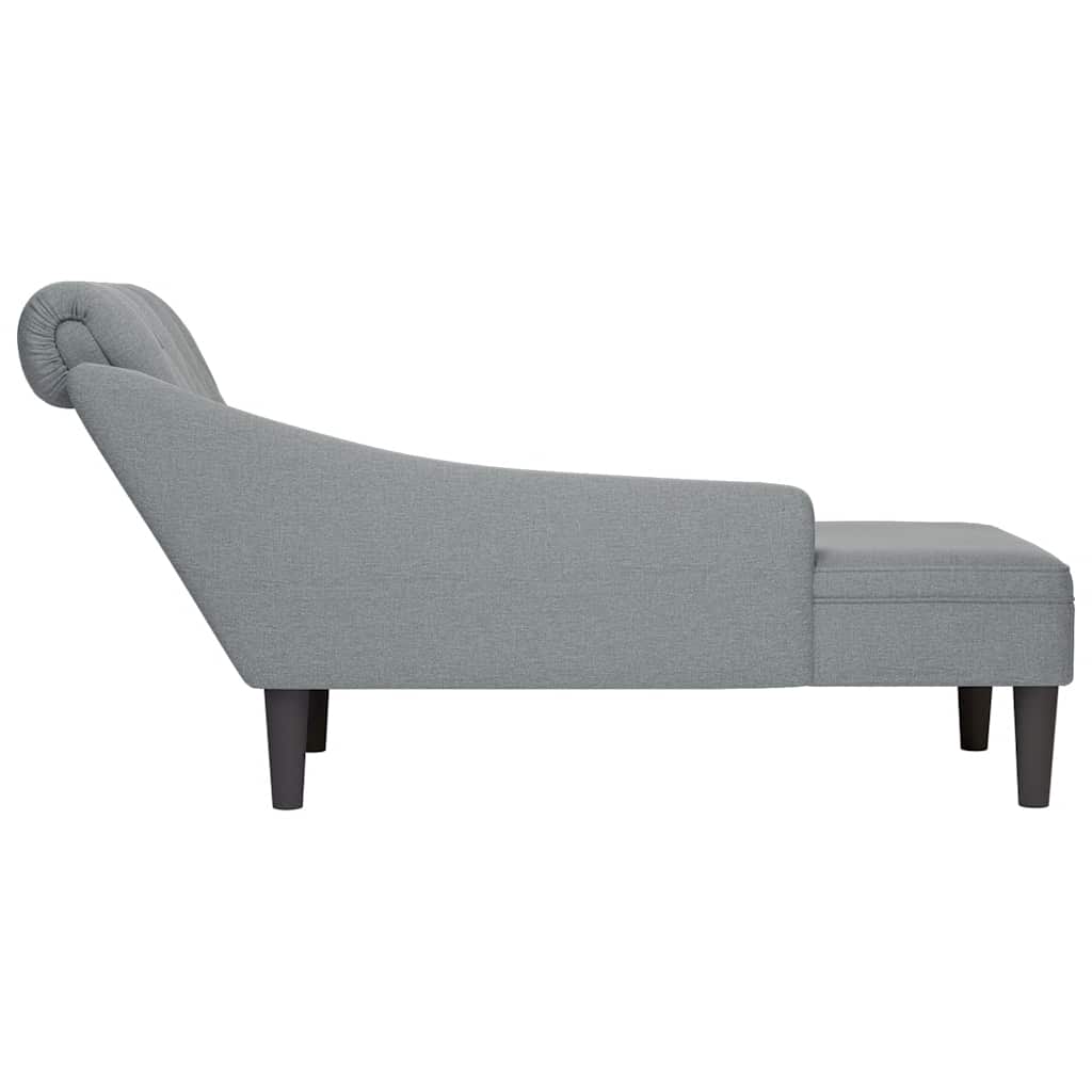 Chaiselongue mit Kissen und Rechter Armlehne Schwarz Stoff