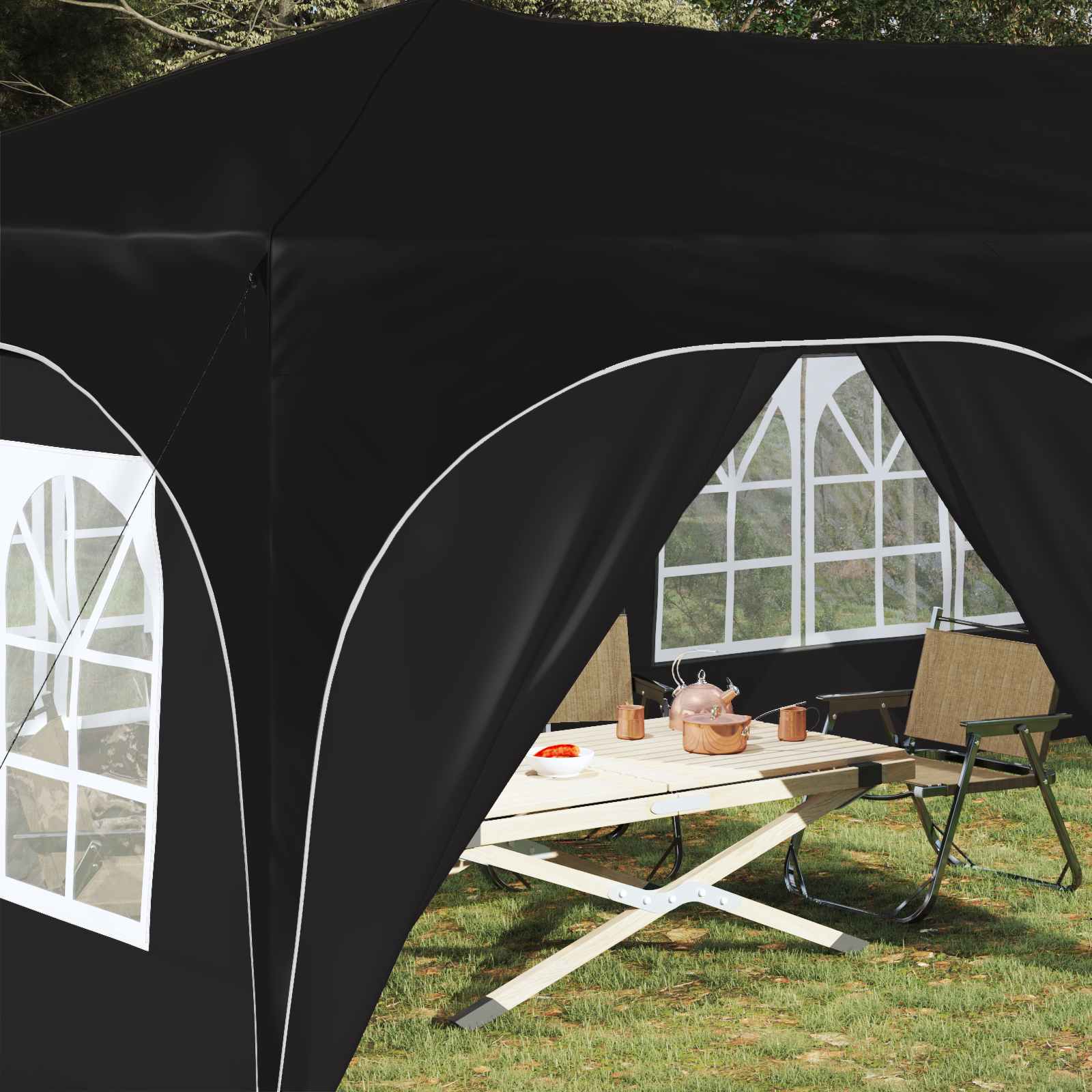 Pop-up Partyzelt 575 x 288 x 245 cm Creme Oxford-Stoff