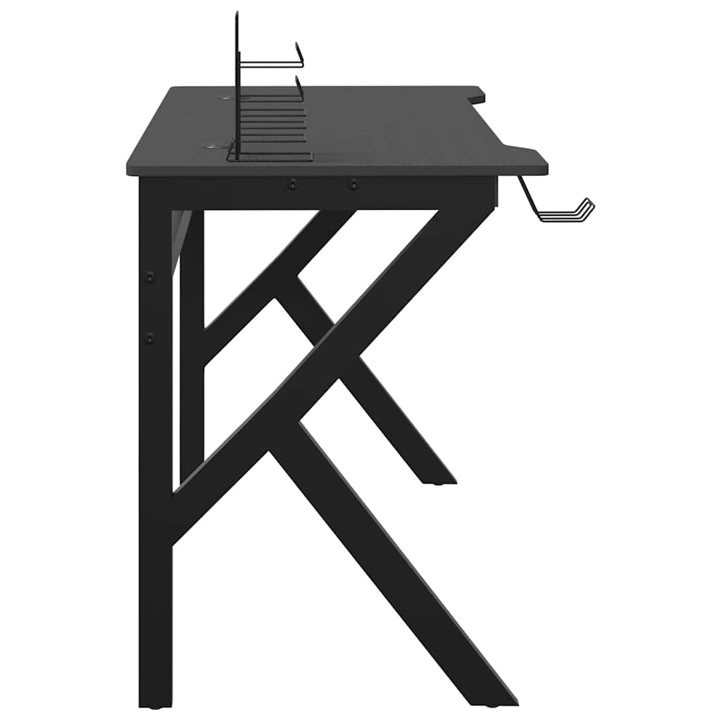 Gaming-Schreibtisch mit K-Gestell Schwarz 90x60x75 cm