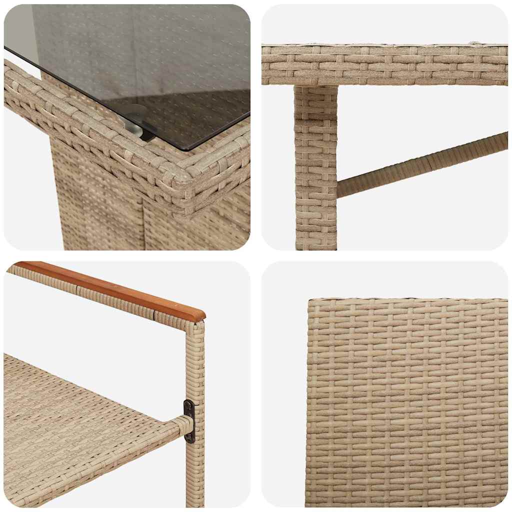 Garten Essgruppe 7 pcs Schwarz Poly-Rattan