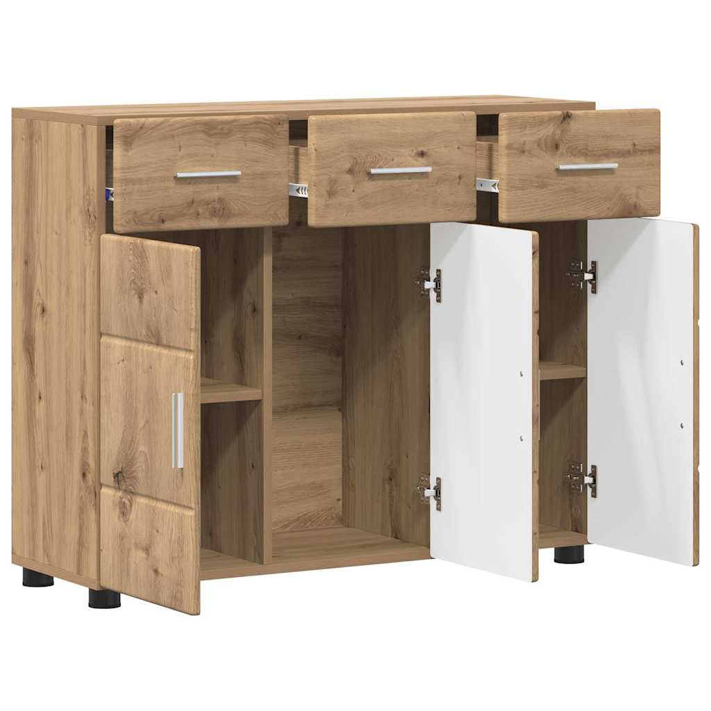 Highboard mit Regal FLORIN Weiß 60 x 35 x 182 cm Holzwerkstoff