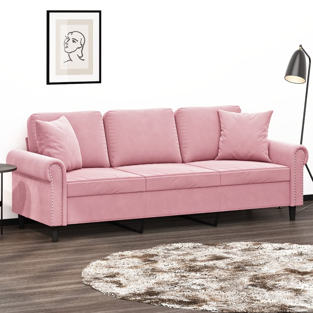 2-Sitzer-Sofa mit Zierkissen Dunkelgrün 120 cm Samt