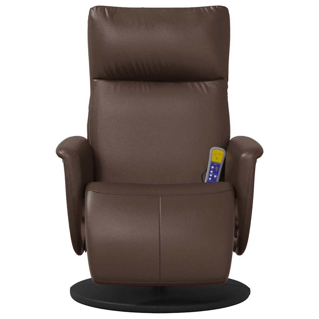 Massagesessel mit Fußteil Creme Kunstleder