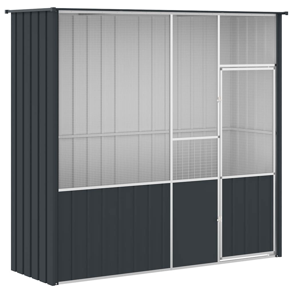 Voliere Anthrazit 115x78x200 cm Verzinkter Stahl