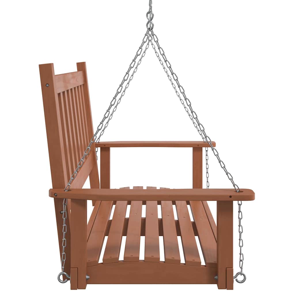 Garten-Hängestuhl mit Metallketten Braun Massivholz Tanne