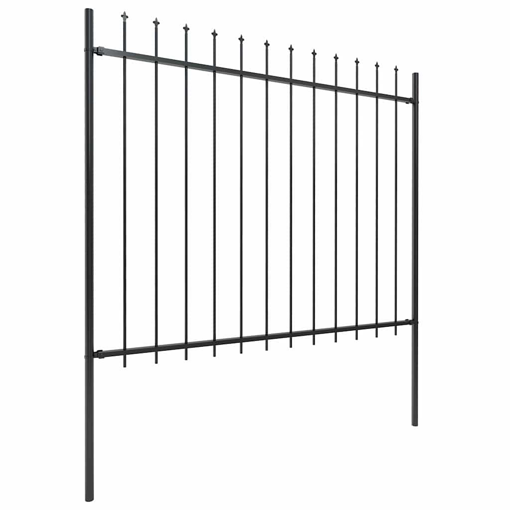 Gartenzaun Woerden mit Speerspitze Stahl 181 x 60 cm Schwarz