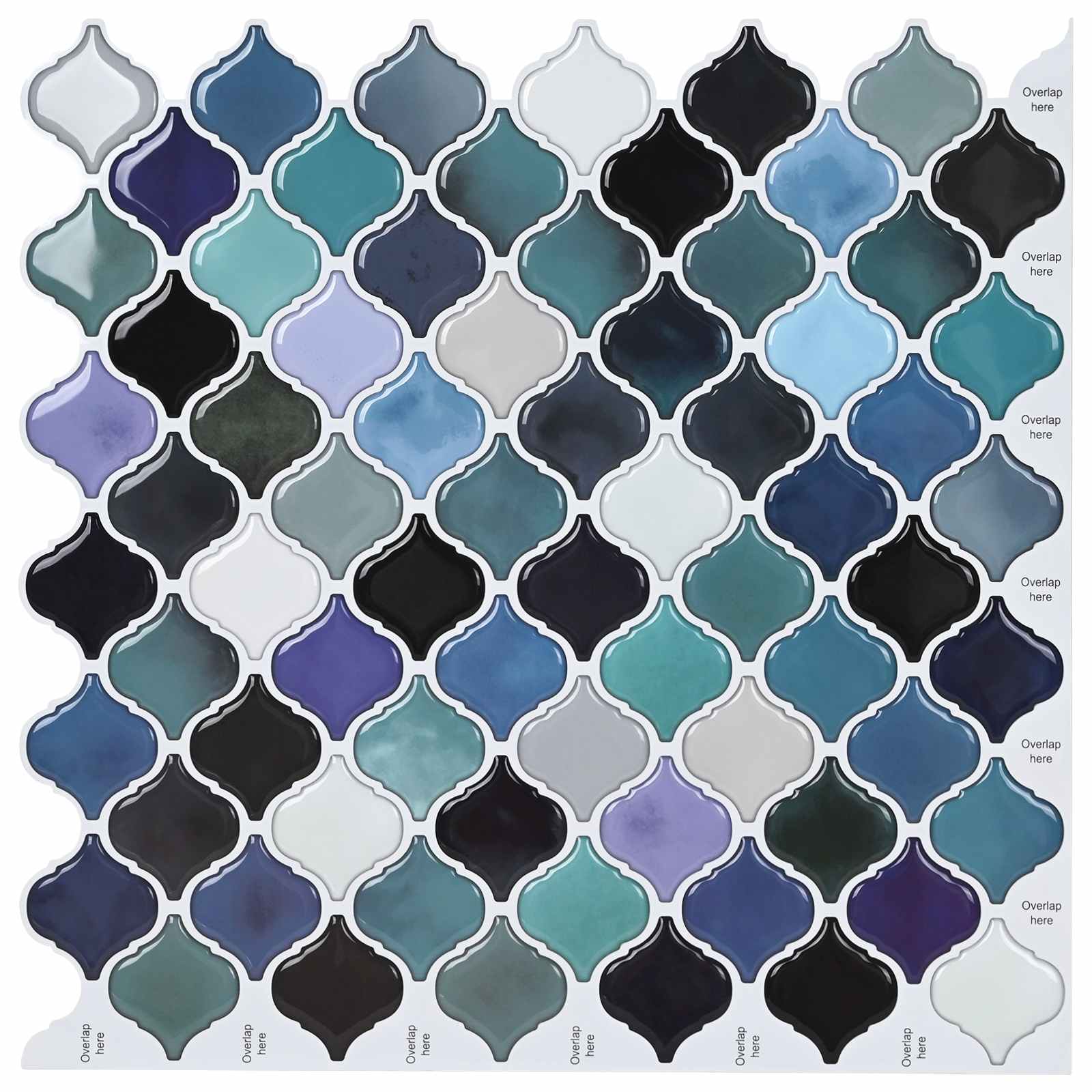 Lanturn Fliese 10 pcs Weiß 27 x 27 cm Polyurethan und PET