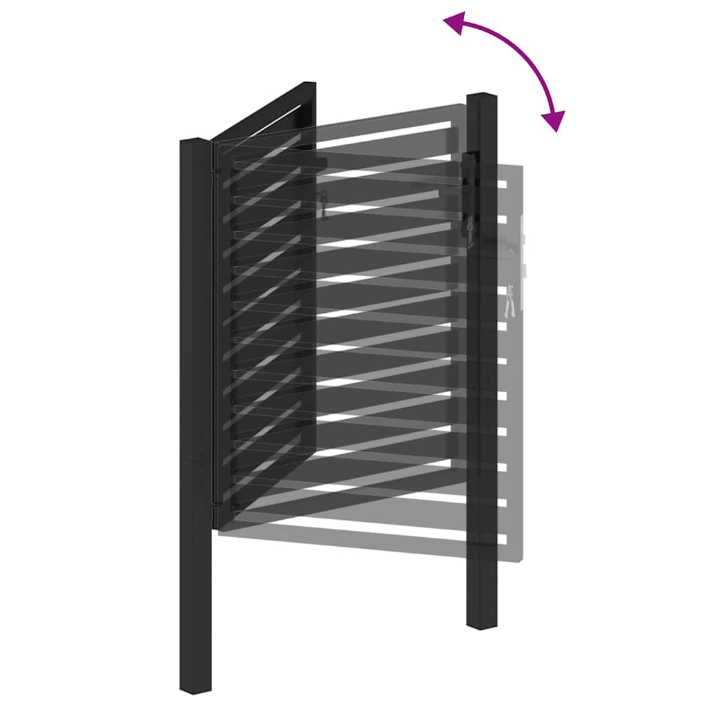 Gartentor Abschließbar Schwarz 100x100 cm Aluminium