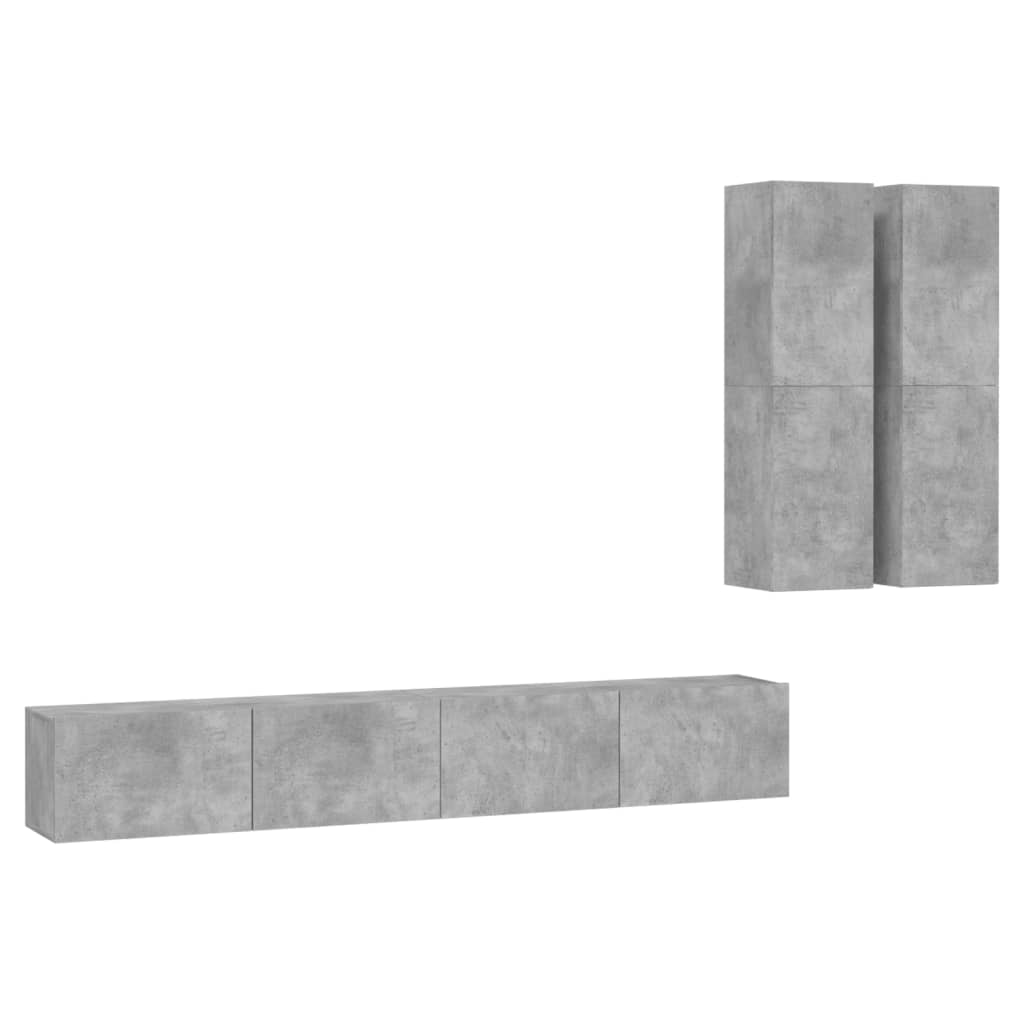 4-tlg. TV-Schrank-Set Weiß Holzwerkstoff