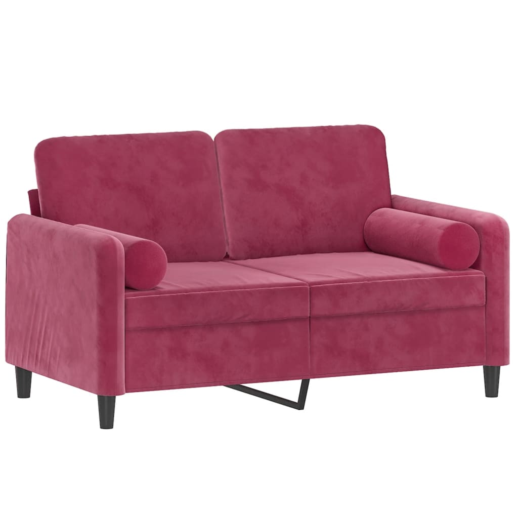 2-Sitzer-Sofa mit Zierkissen Dunkelgrün 120 cm Samt