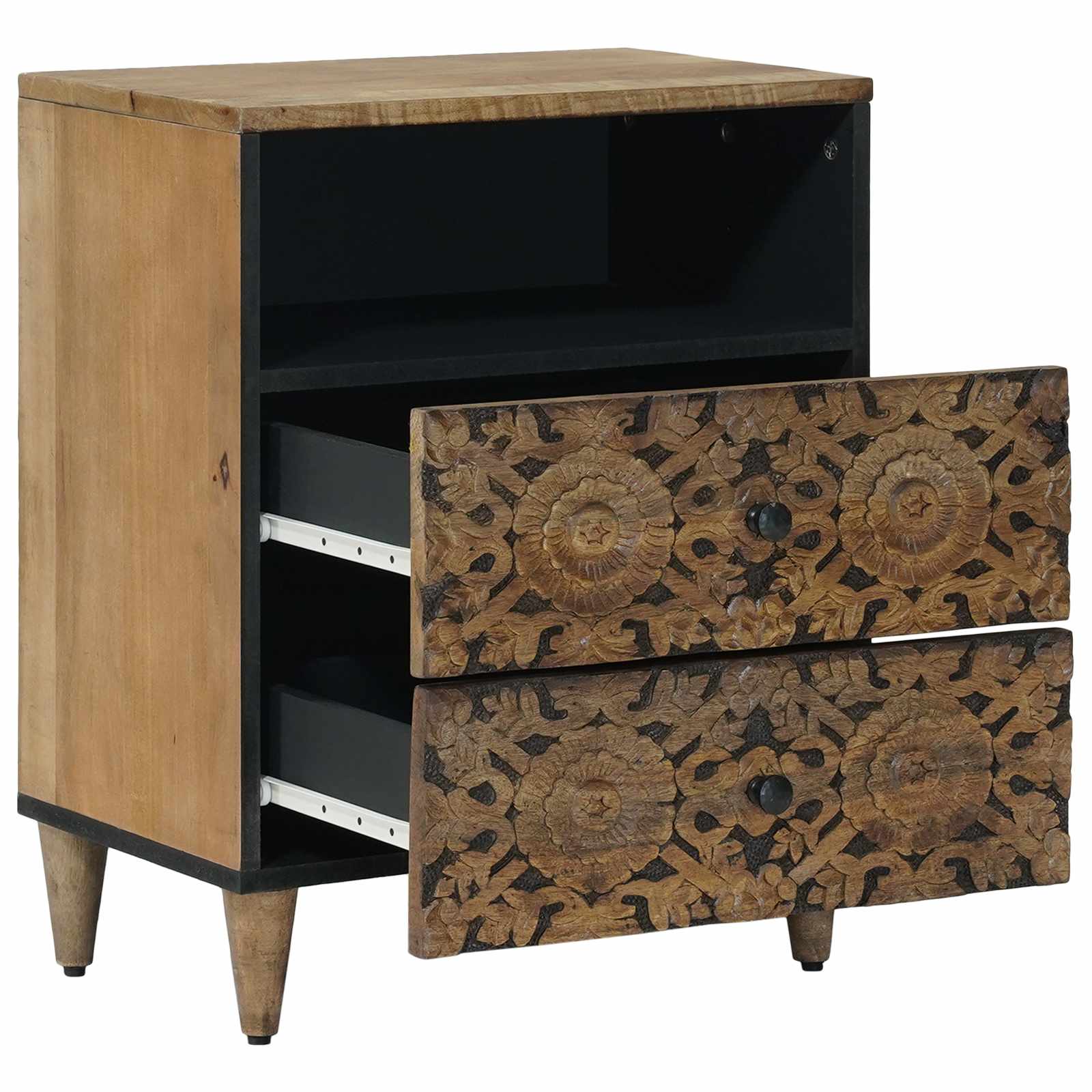 Bettkasten Braun 50 x 33 x 60 cm Massivholz Mango