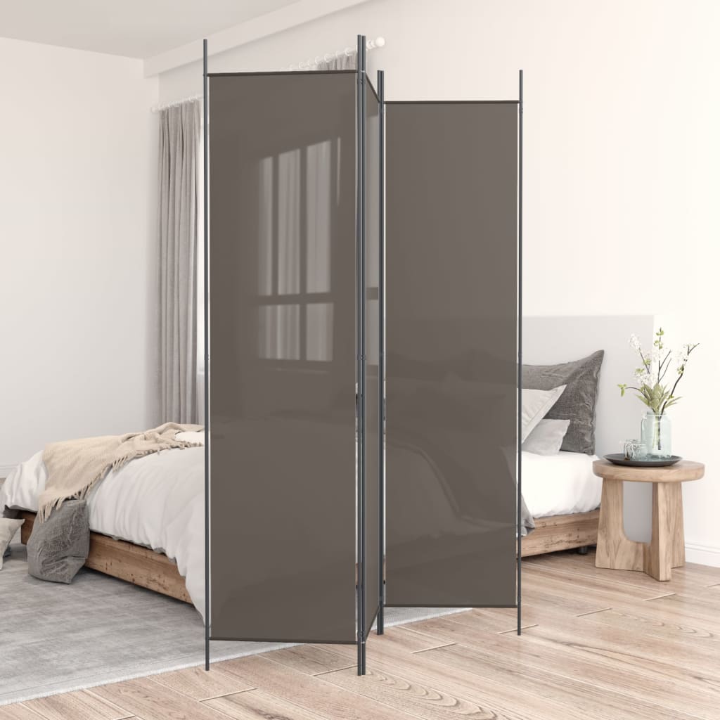 3-teiliger Raumteiler Beige 150 x 220 cm Stoff