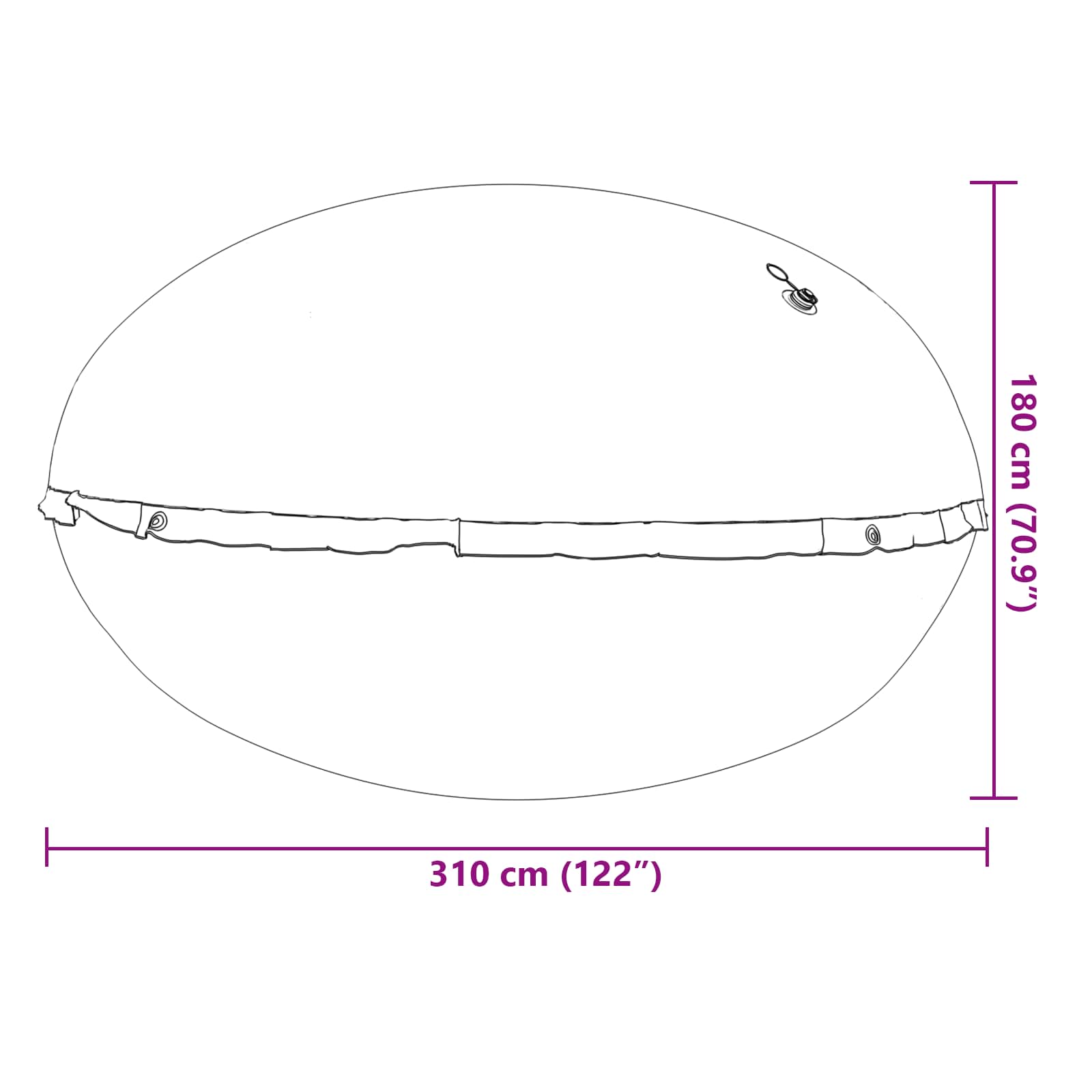 Winter Pool Kissen Blau Ø 220 x 140 cm PVC