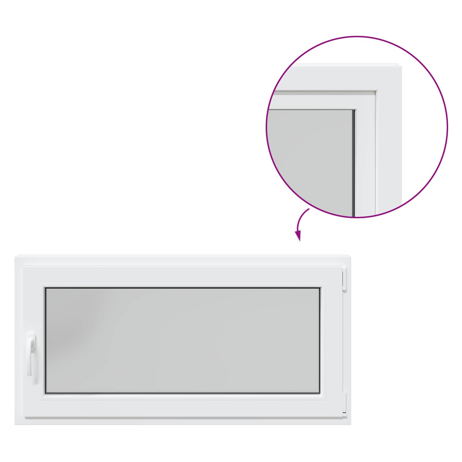 Kellerfenster RISOR 50 x 50 cm PVC und Glas Weiß