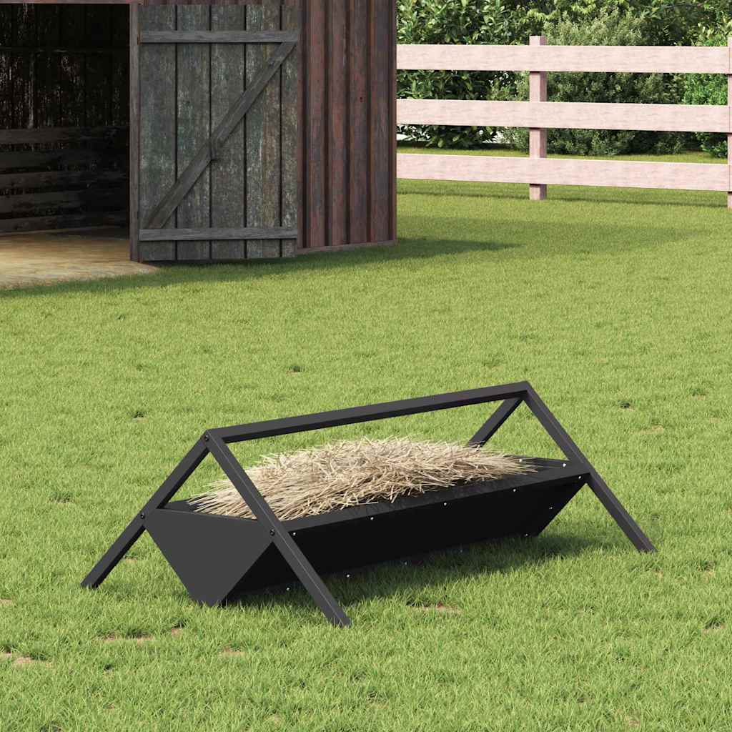 Futtertröge für Nutztiere Schwarz 111 x 76 x 38 cm