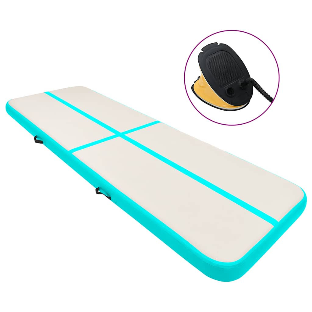 Aufblasbare Gymnastikmatte mit Pumpe 300×100×10 cm PVC Rosa