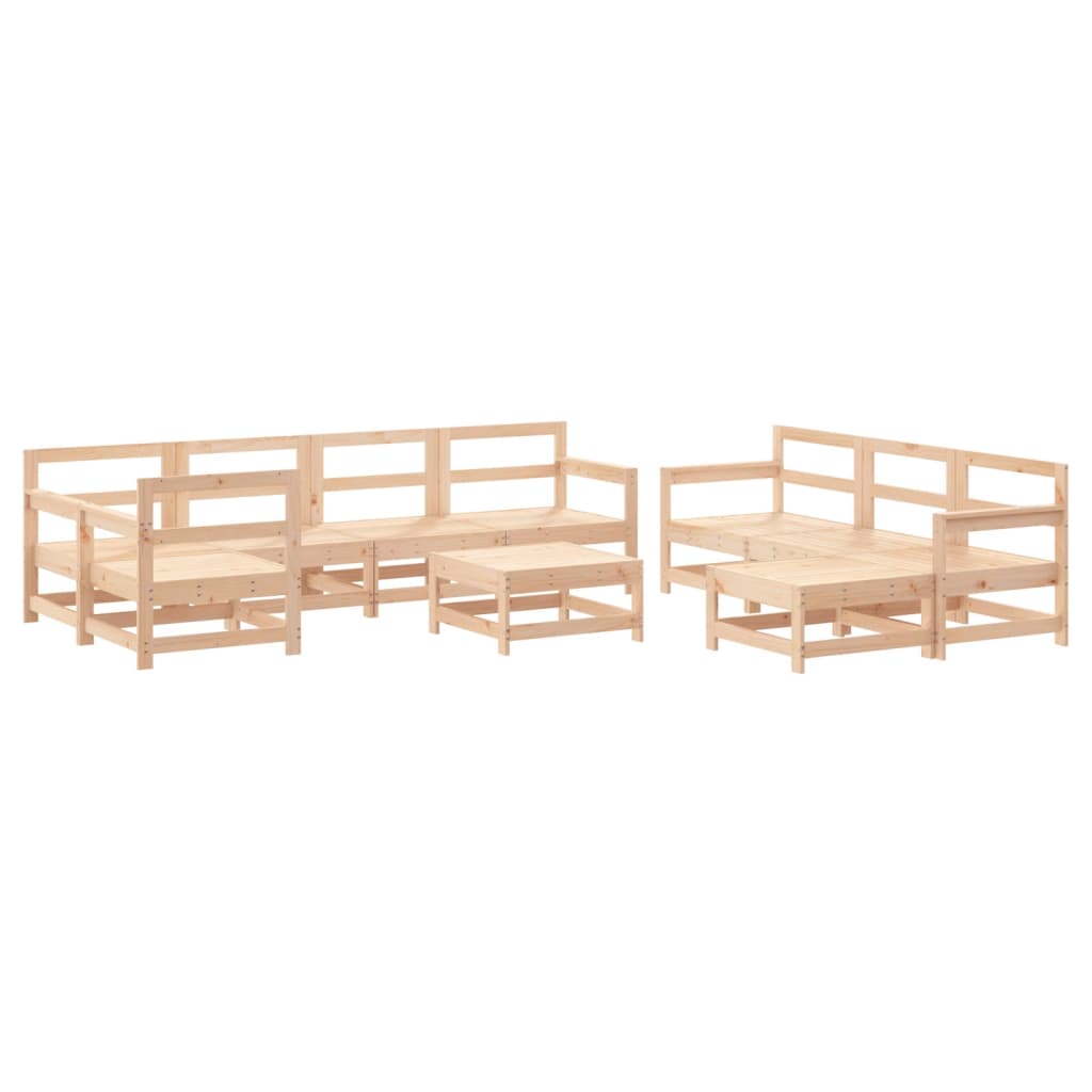 10-tlg. Garten-Lounge-Set mit Kissen Kiefernholz Imprägniert
