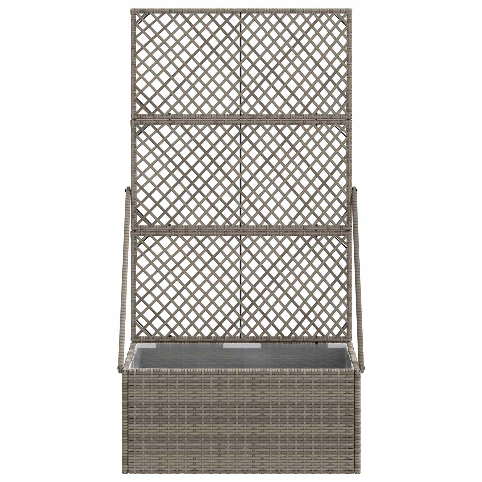 Gartenpflanzer mit Gitter Grau 35 x 30 x 135 cm Poly-Rattan