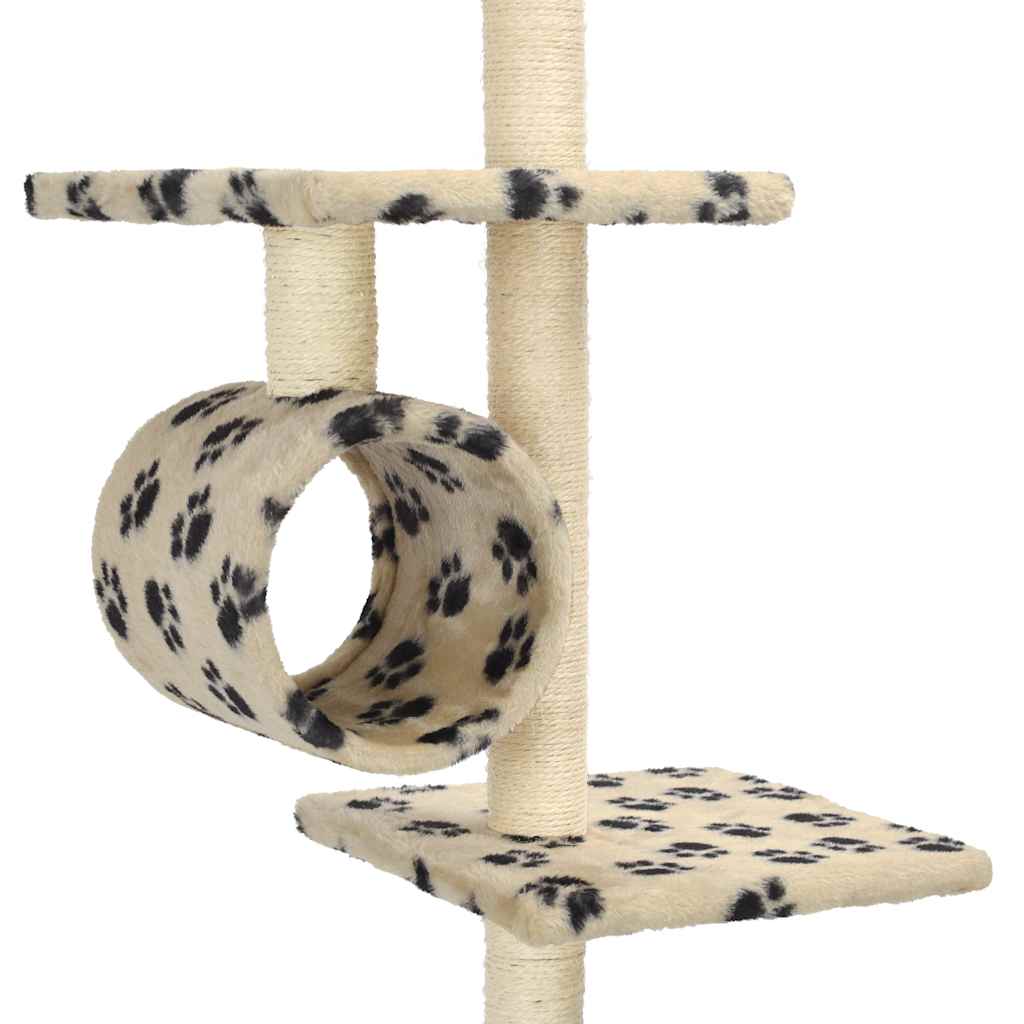 Katzenbaum mit Sisal-Kratzsäulen 260 cm Grau