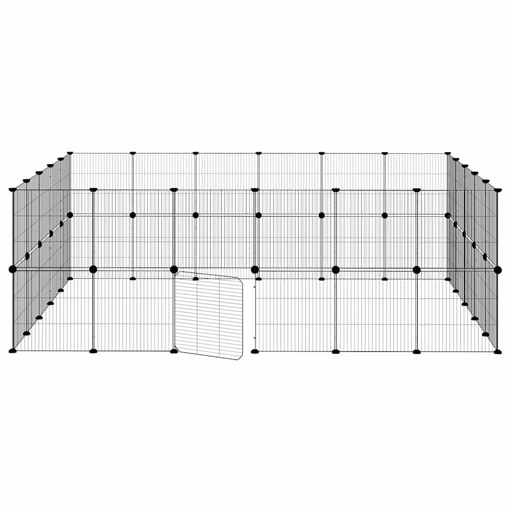 8-tlg. Haustierkäfig mit Tür Schwarz 35x35 cm Stahl