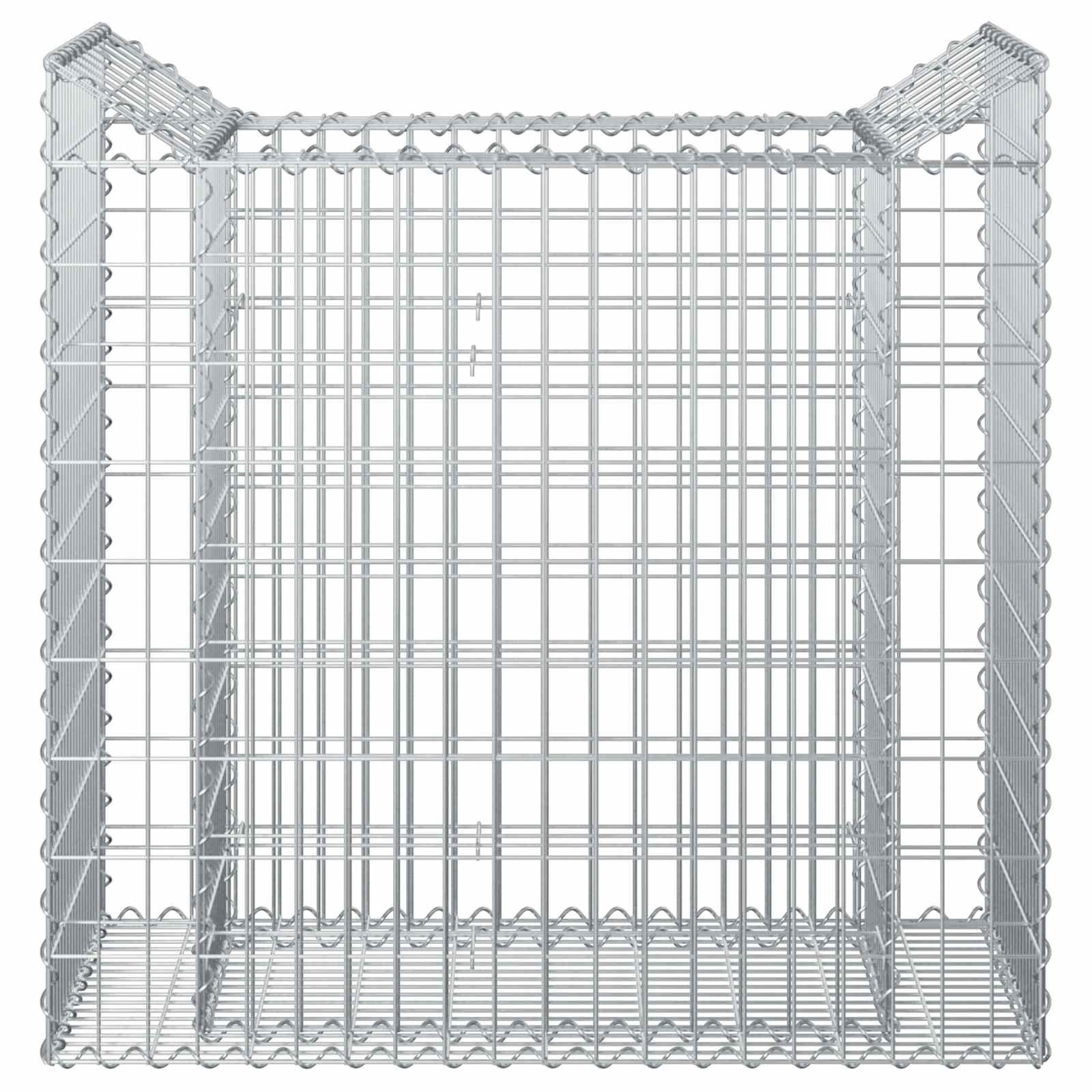 Gabionen-Hochbeet 2 pcs Silber