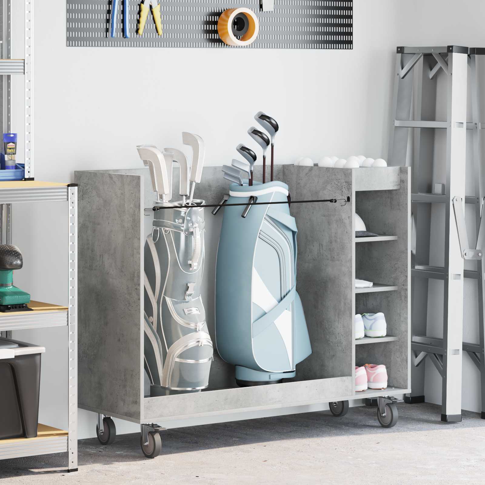 Golf Schrank Mit Rad Uni Weiß 65 x 45 x 98 cm
