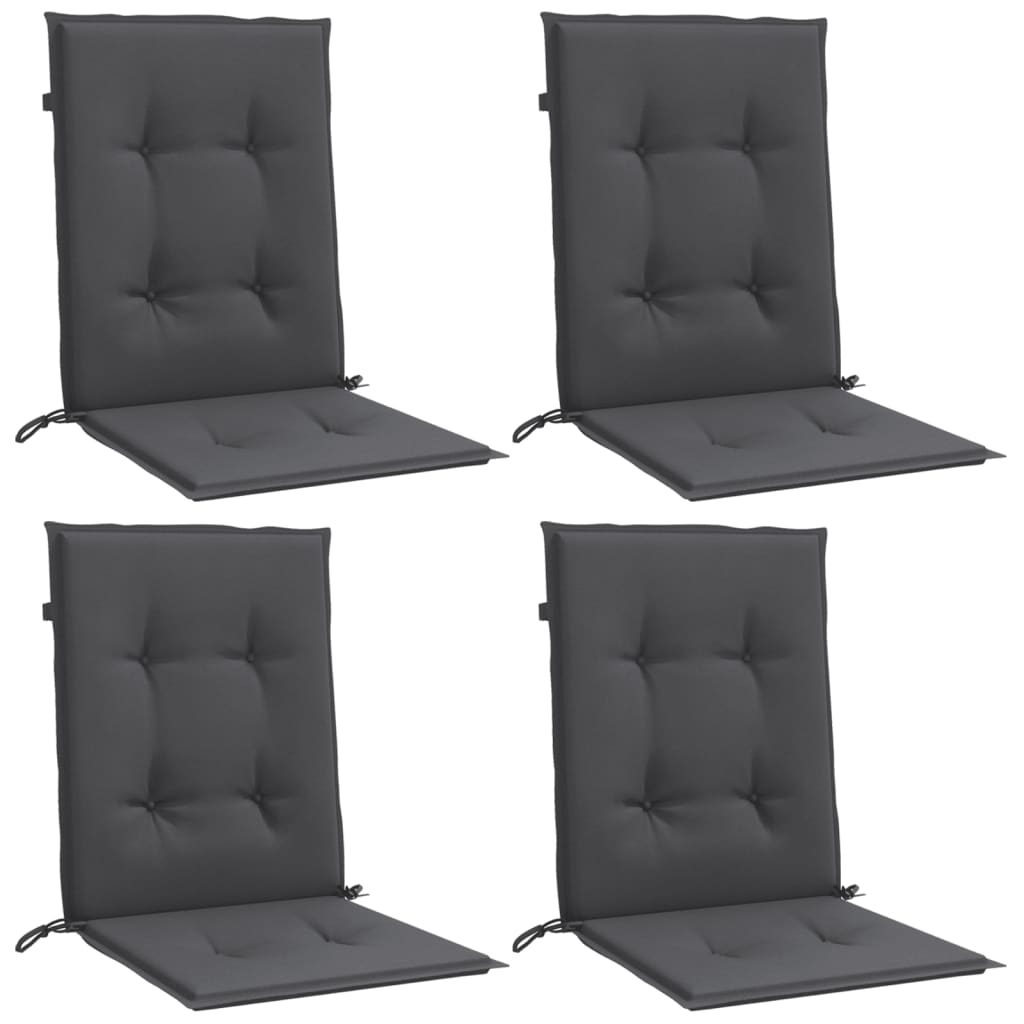 Niedriglehner-Auflagen 2 Stk Melange Anthrazit 100x50x7cm Stoff