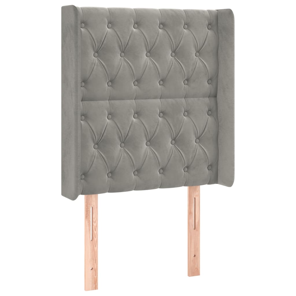 Kopfteil mit Ohren Dunkelblau 93x16x78/88 cm Samt