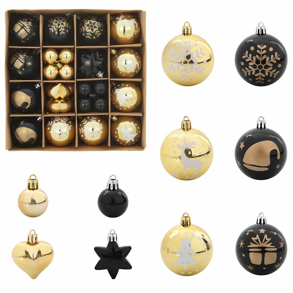 Weihnachtskugel-Set 40 pcs Gold und Rot Kunststoff