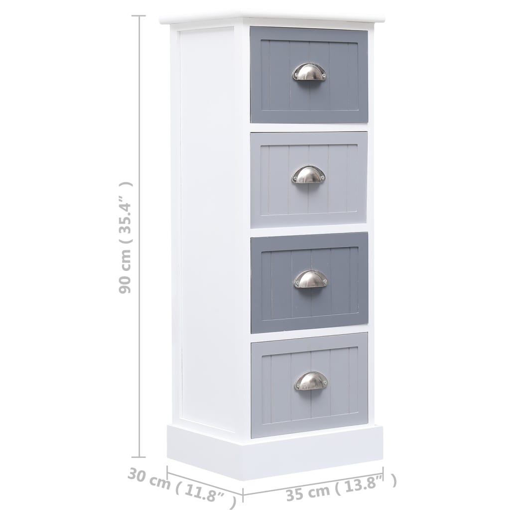 Beistellschrank 38x28x86 cm Massivholz Paulownia