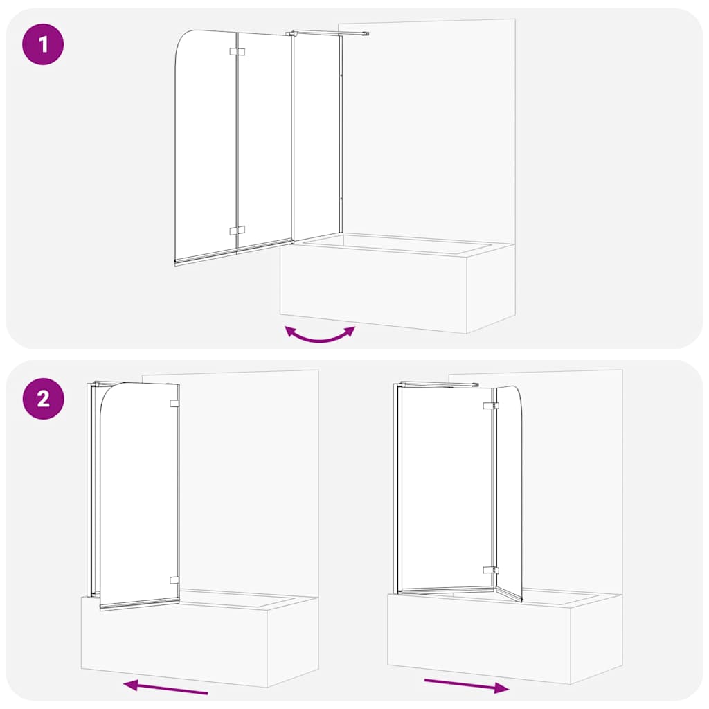 Duschabtrennung 120x68x130 cm Hartglas Gestreift