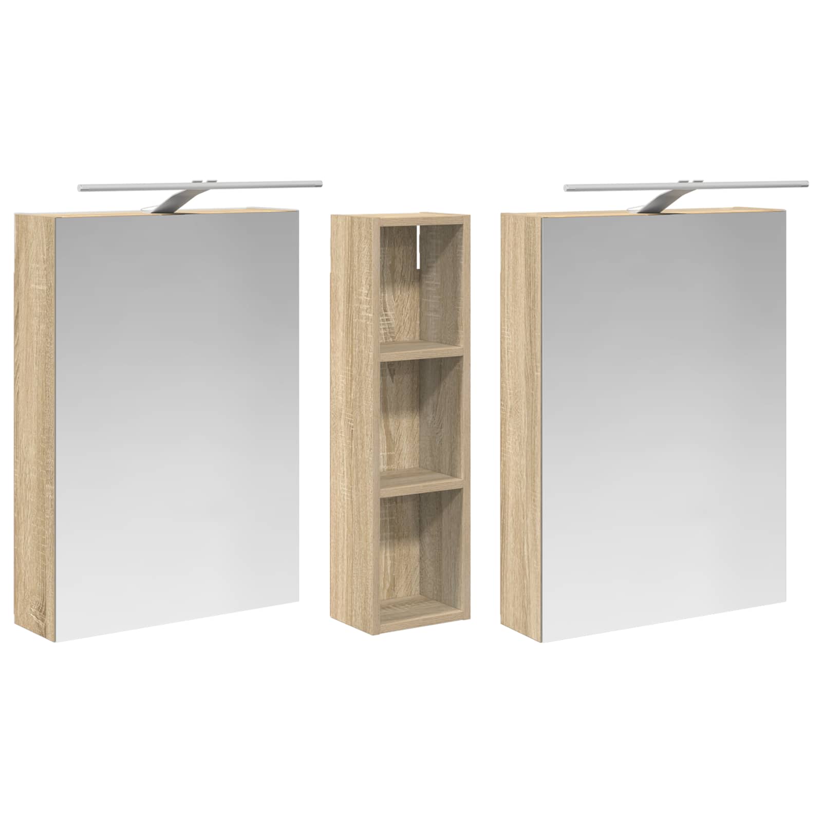 Badezimmerschrank-Set 3 pcs 80 x 10,5 x 50 cm Holzwerkstoff