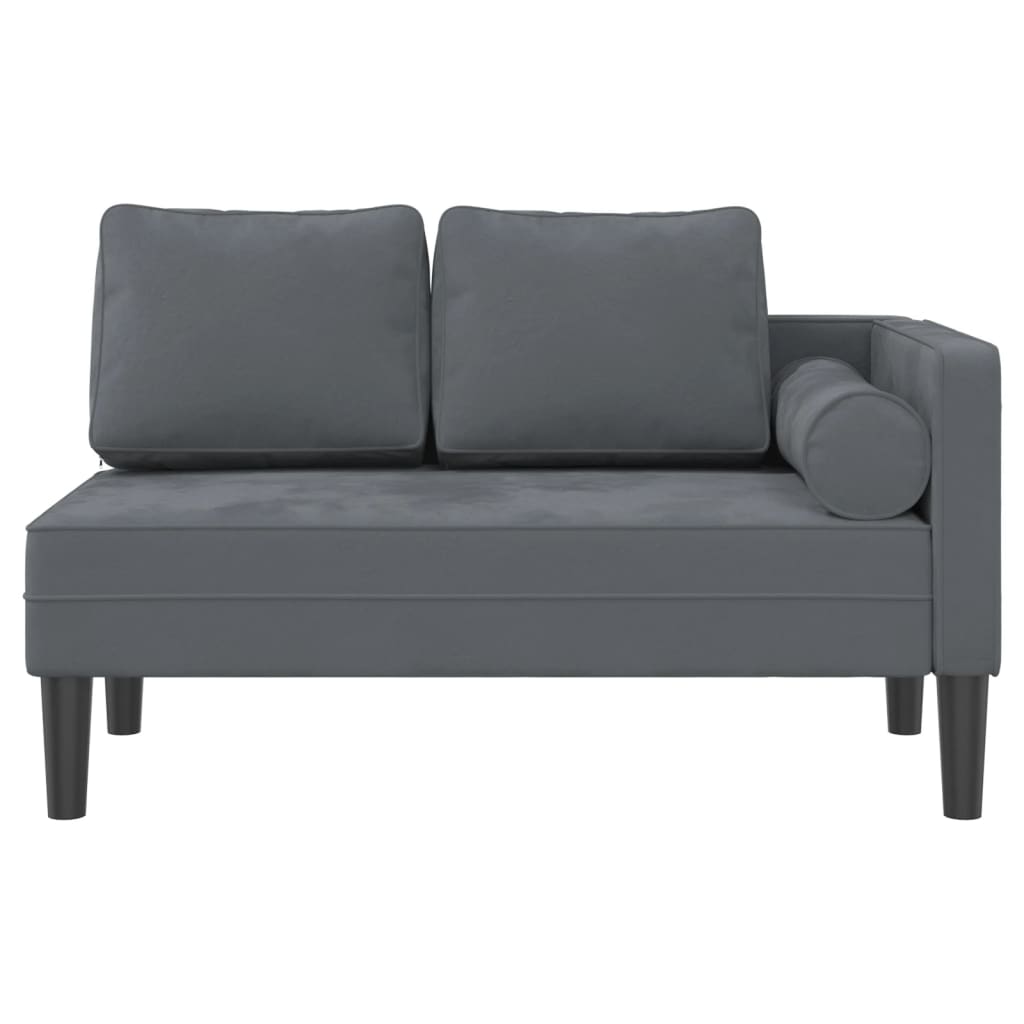 Chaiselongue mit Kissen Blau Samt