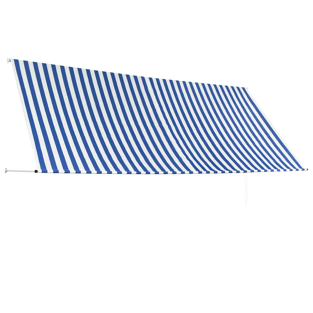 Einziehbare Markise 150×150 cm Blau und Weiß