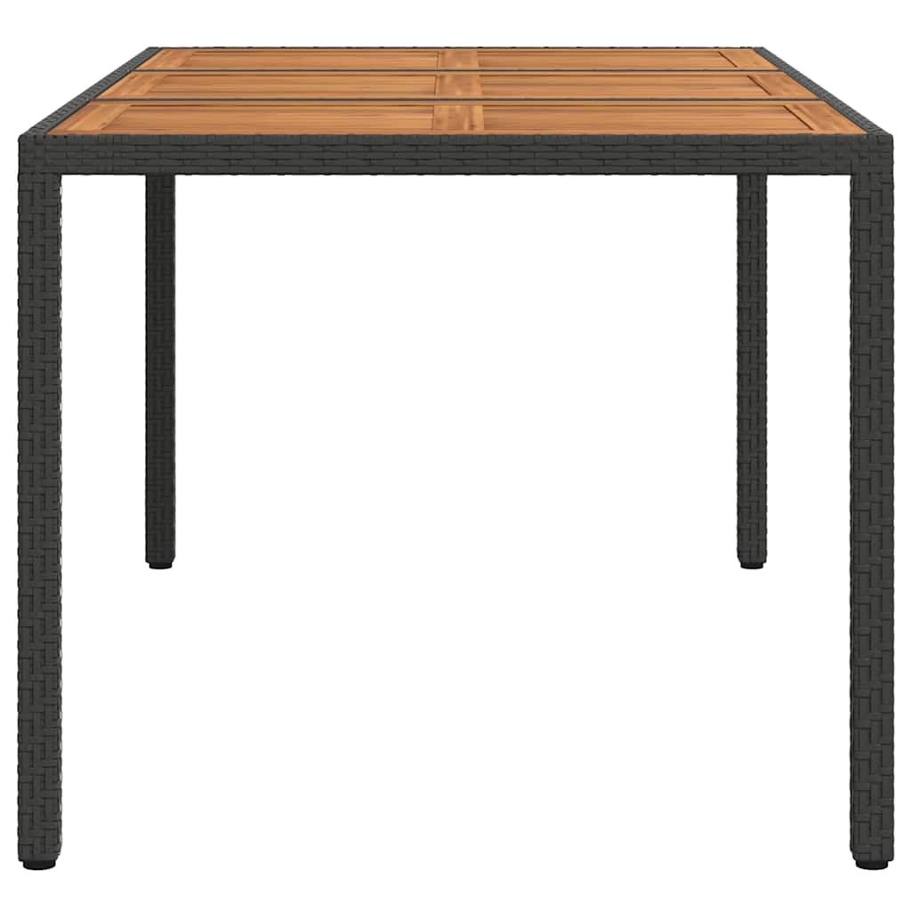 Gartentisch 150x90x75 cm Hartglas und Poly Rattan Grau