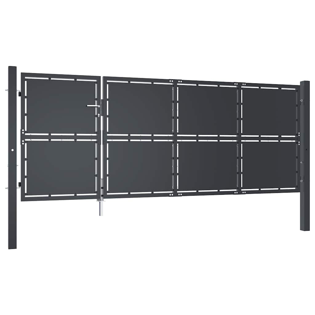 Gartentor aus Stahl 300 x 75 cm Anthrazit