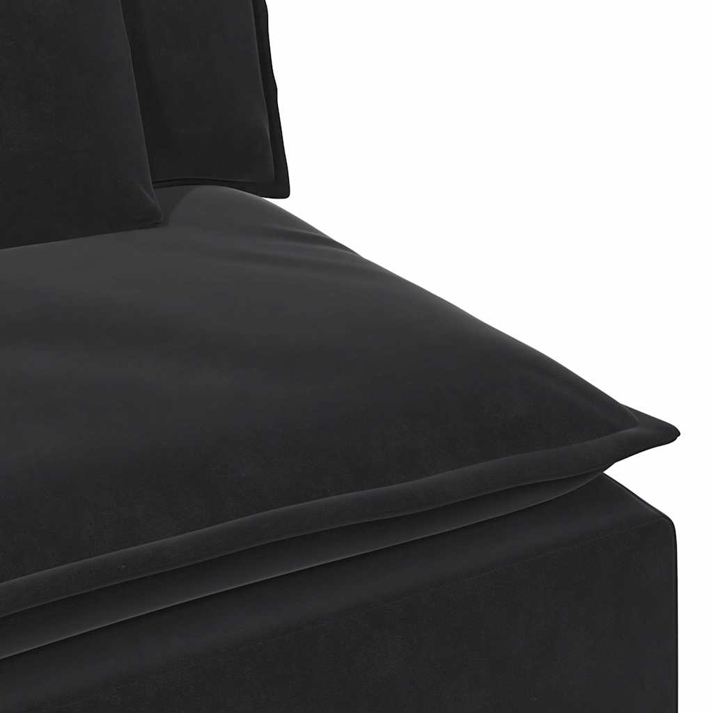 Modulares Sofa Endmodul mit Armlehne Kissen Blau 100 cm