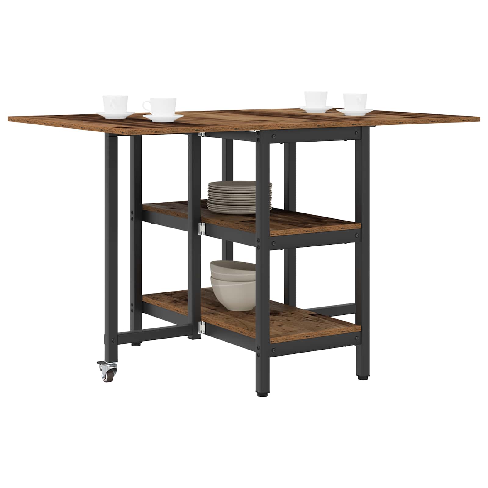 Esstisch 122 x 80 x 76,5 cm Holzwerkstoff Schwarze Eiche