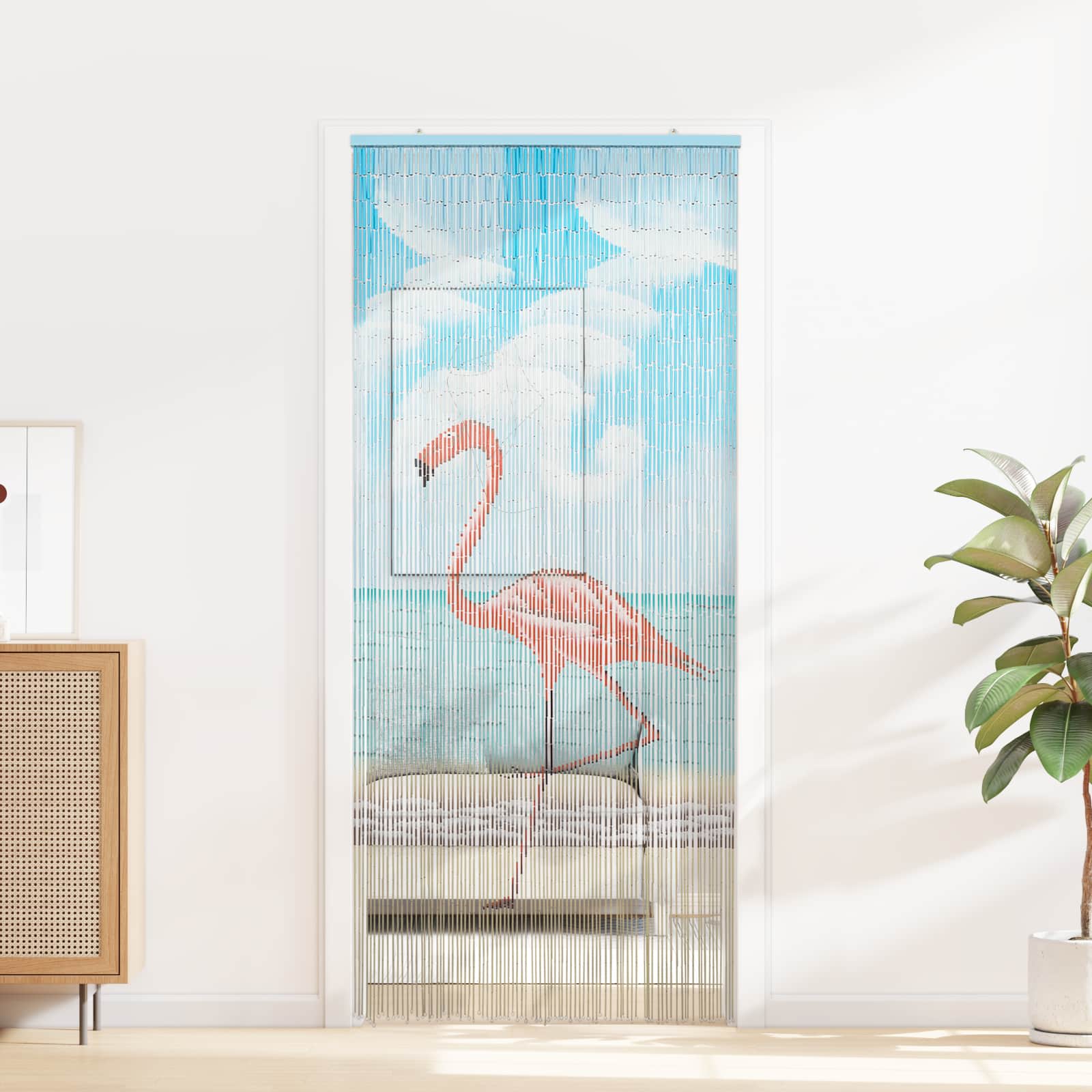 Insekten-Türvorhang Bambus Druck 90x220 cm Bambus