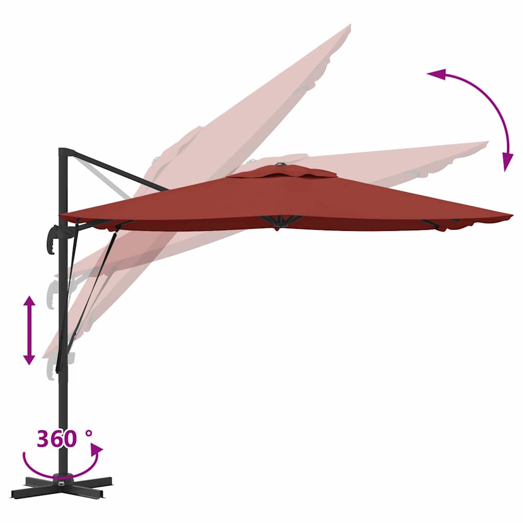 Roma Parasol Beige 286 x 284 x 265 cm Aluminium und Polyester