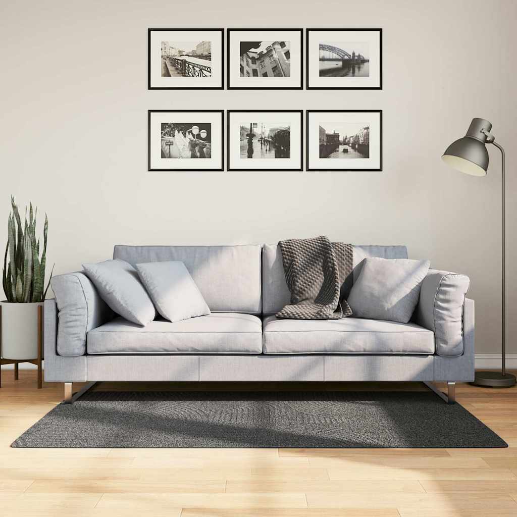 Teppich IZA Kurzflor Skandi-Stil Anthrazit 80x150 cm