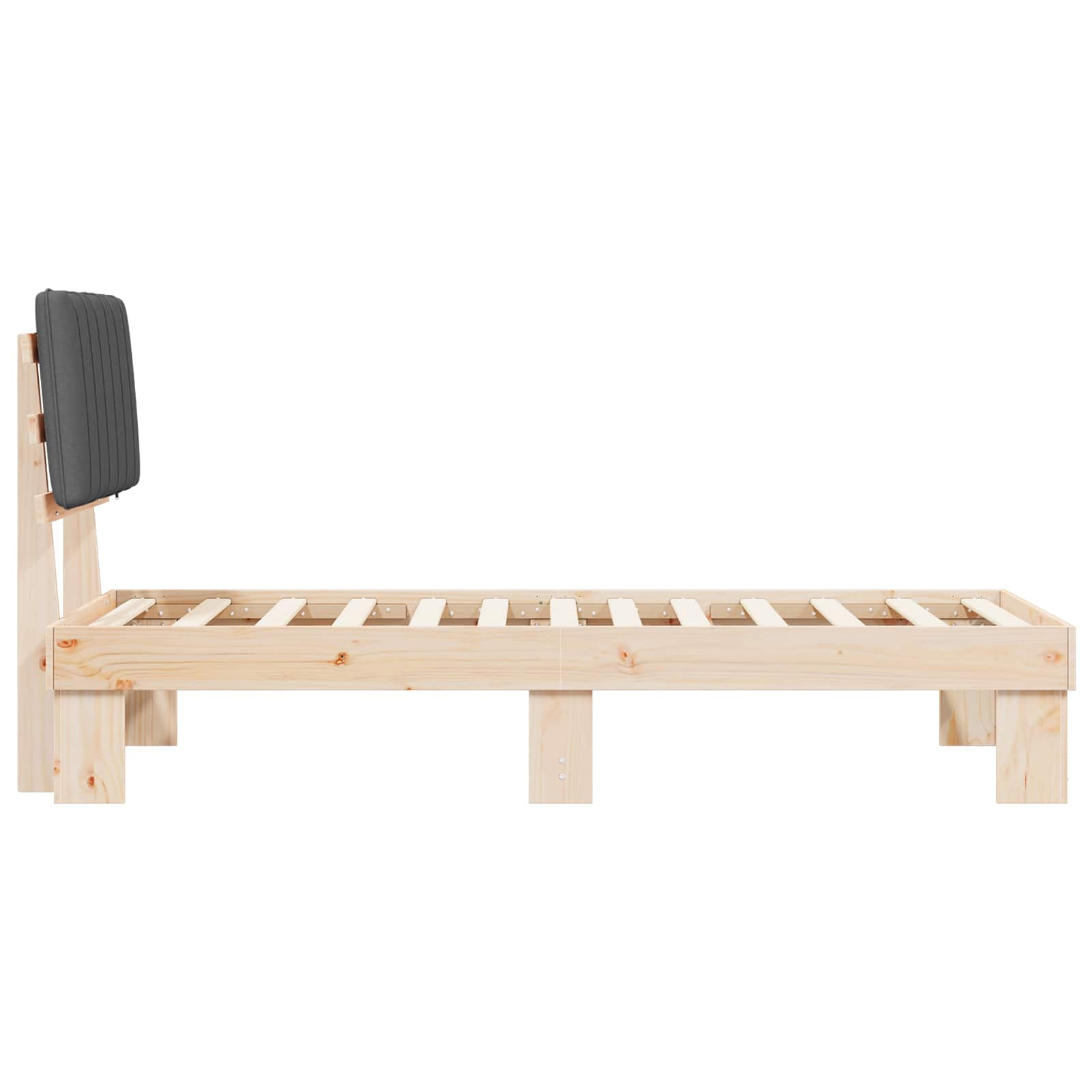 Bettgestell mit gepolstertem Kopfteil Hellgrau 200 x 200 cm
